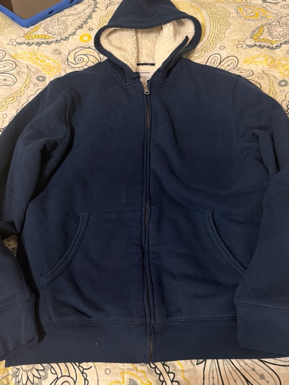 Sonoma Kids Navy Hooded Sherpa-Lined Zip Jacket
